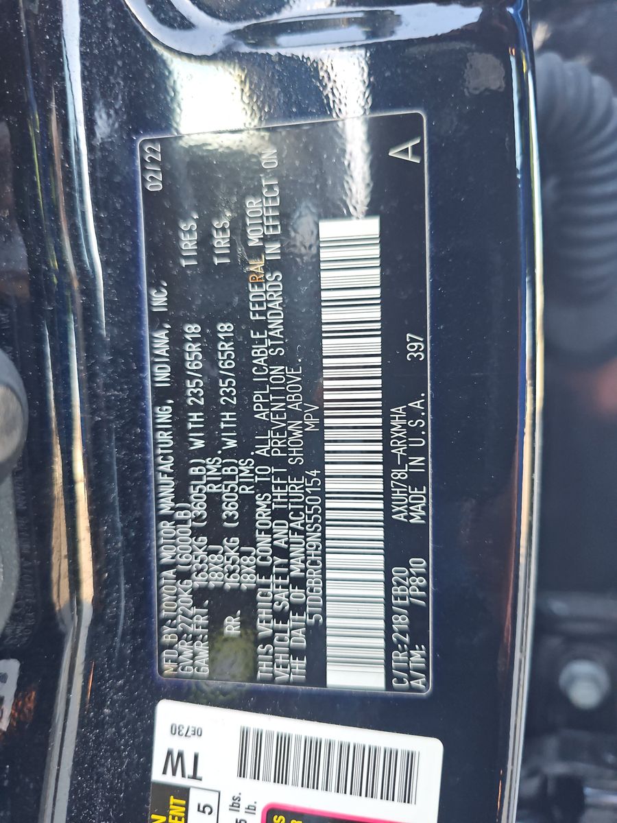 2022 Toyota Highlander Hybrid XLE AWD