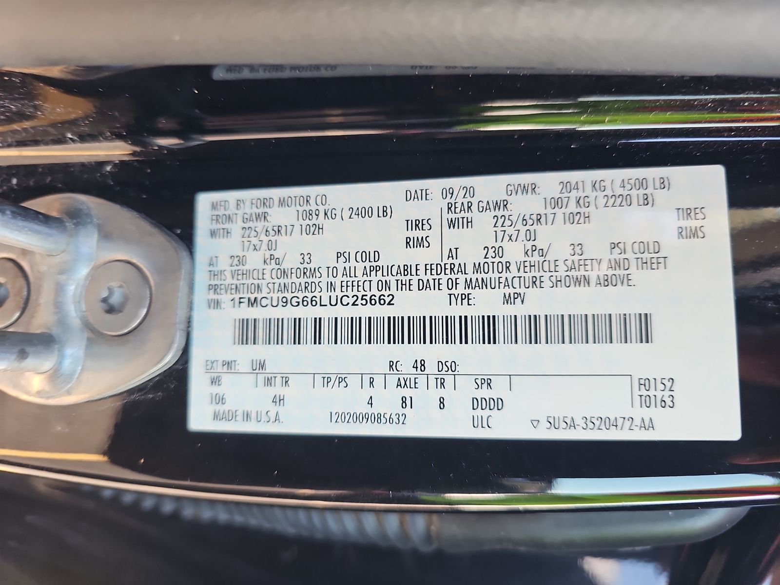 2020 Ford Escape SE AWD