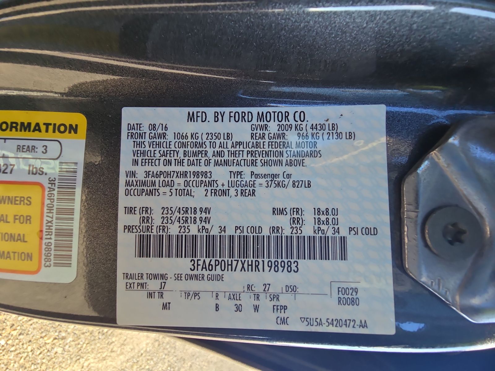 2017 Ford Fusion SE FWD
