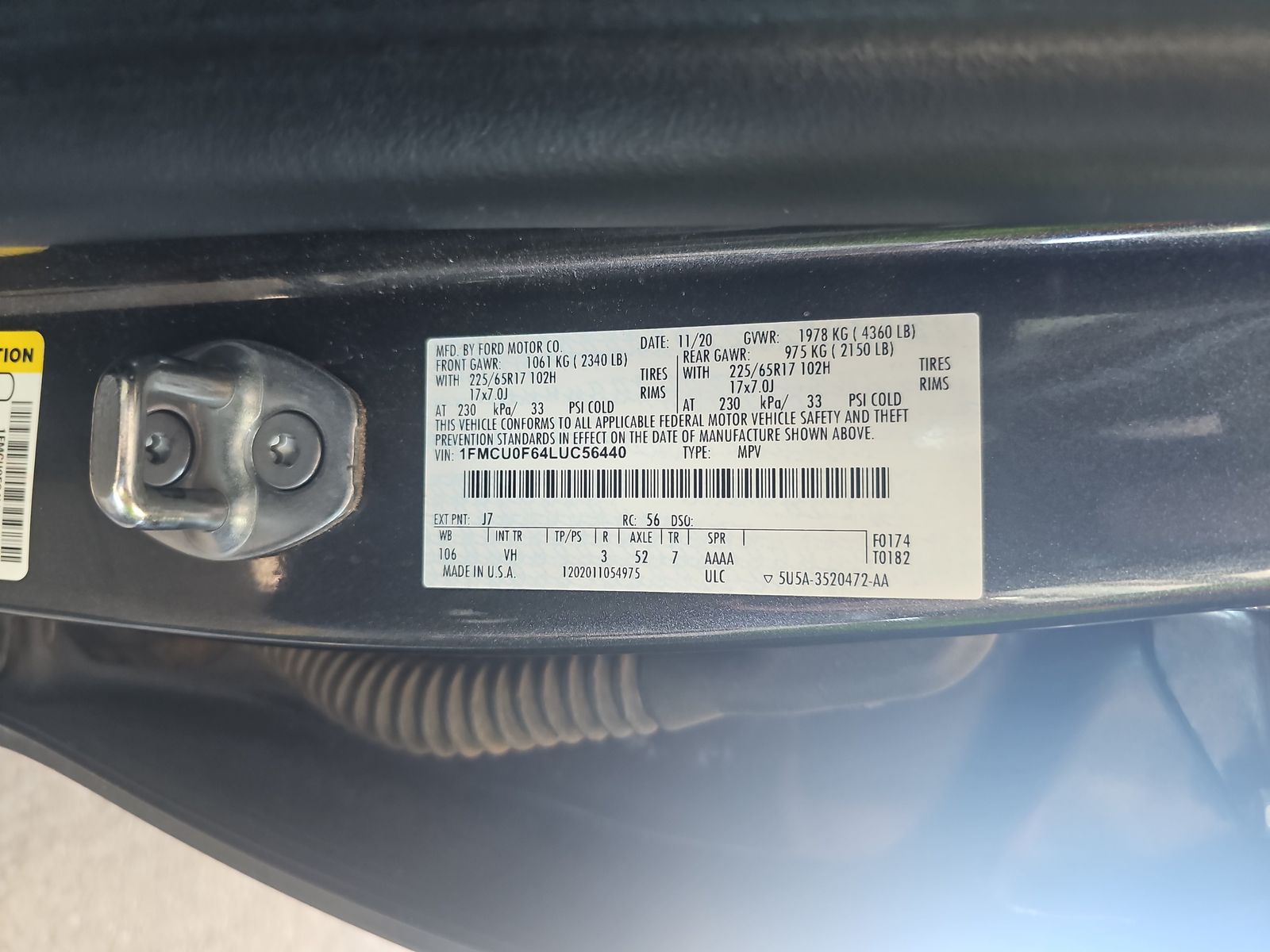 2020 Ford Escape S FWD