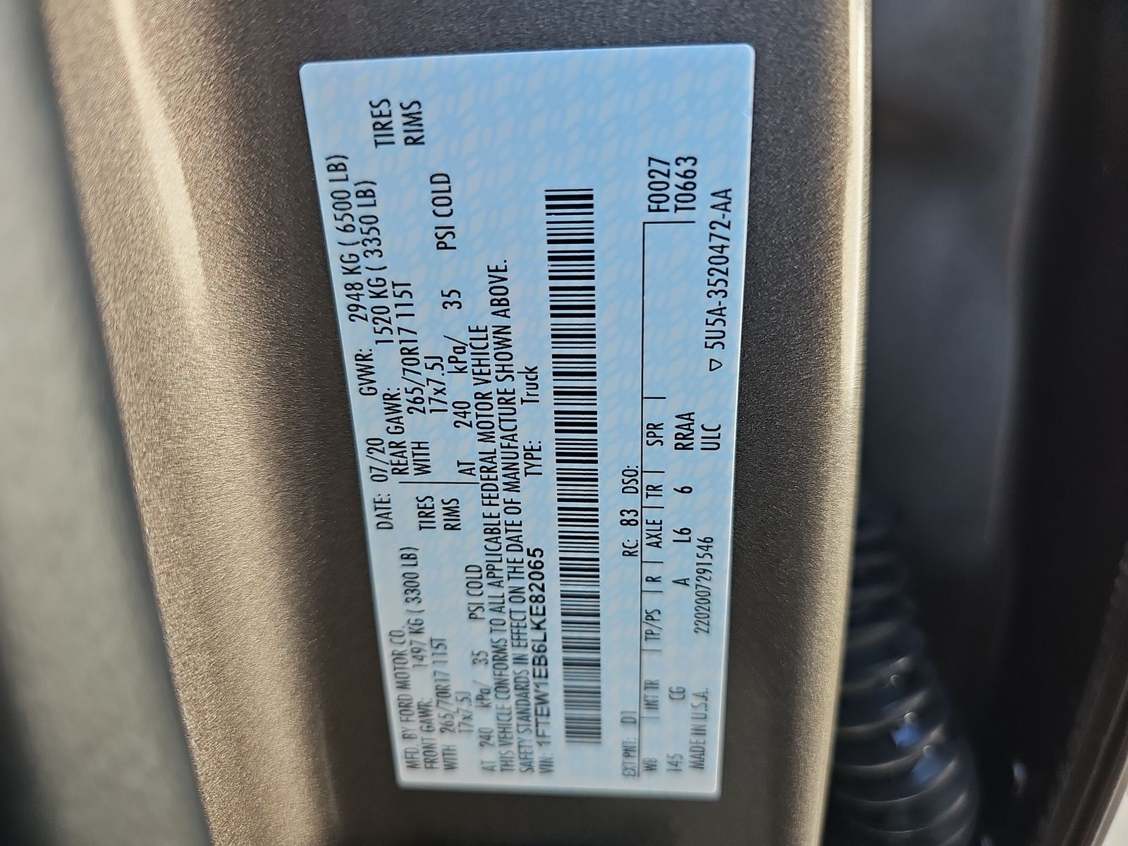 2020 Ford F-150 XL AWD