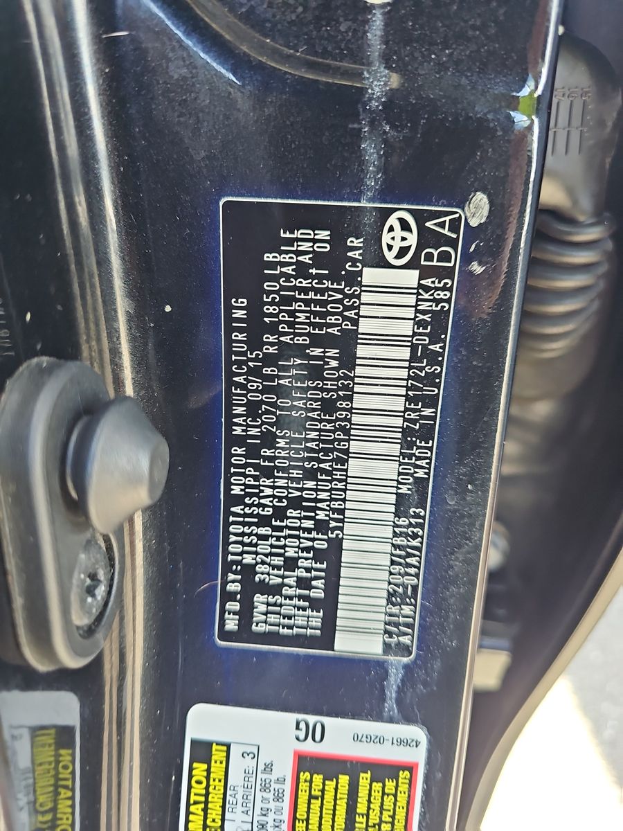 2016 Toyota Corolla LE FWD