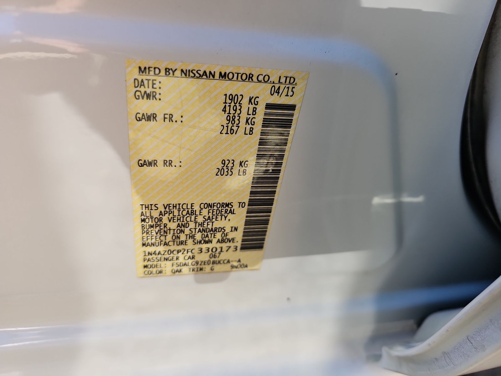 2015 Nissan LEAF SL FWD