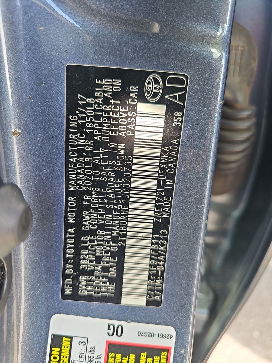 2018 Toyota Corolla LE FWD