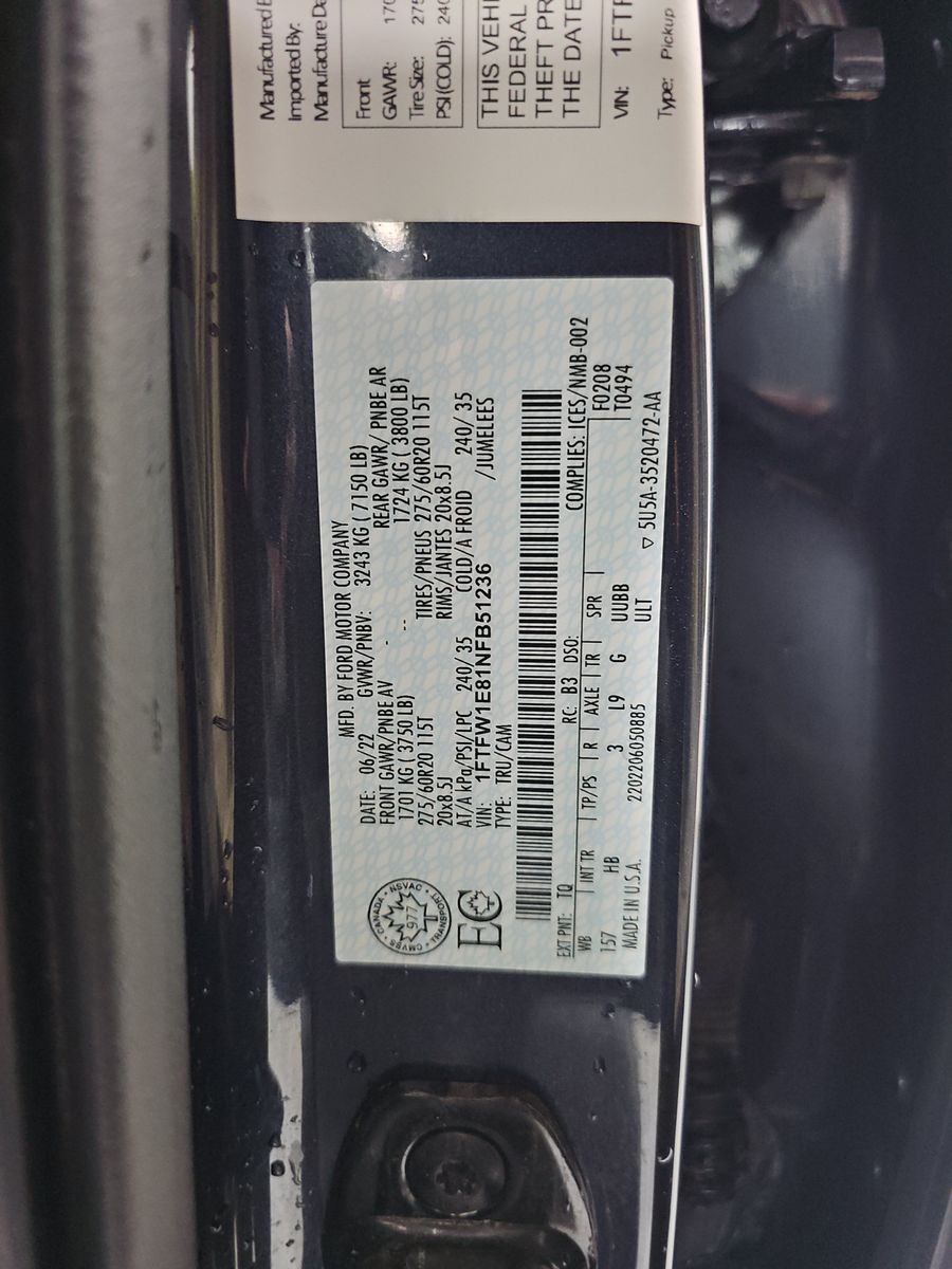 2022 Ford F-150 LARIAT AWD