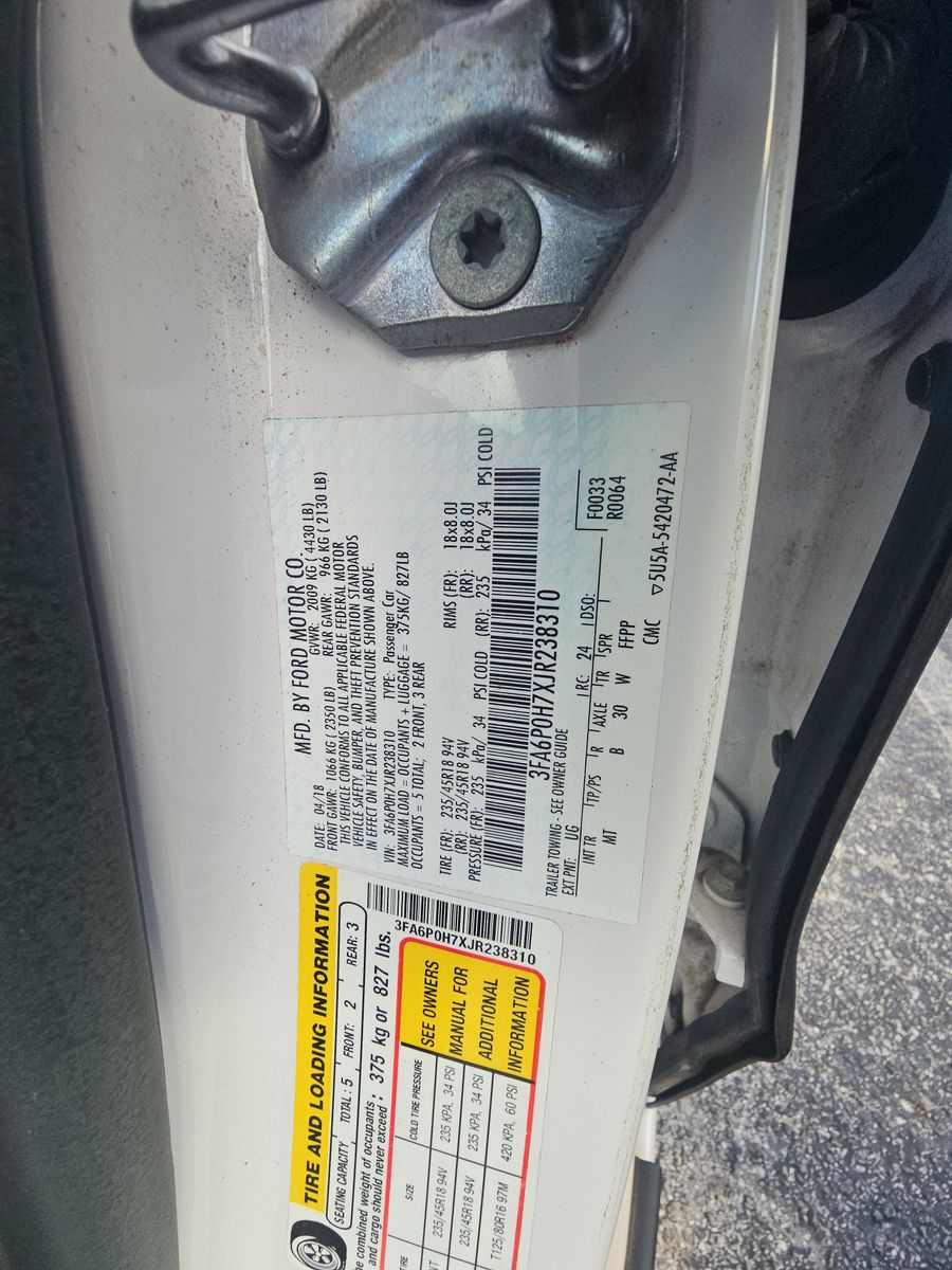 2018 Ford Fusion SE FWD
