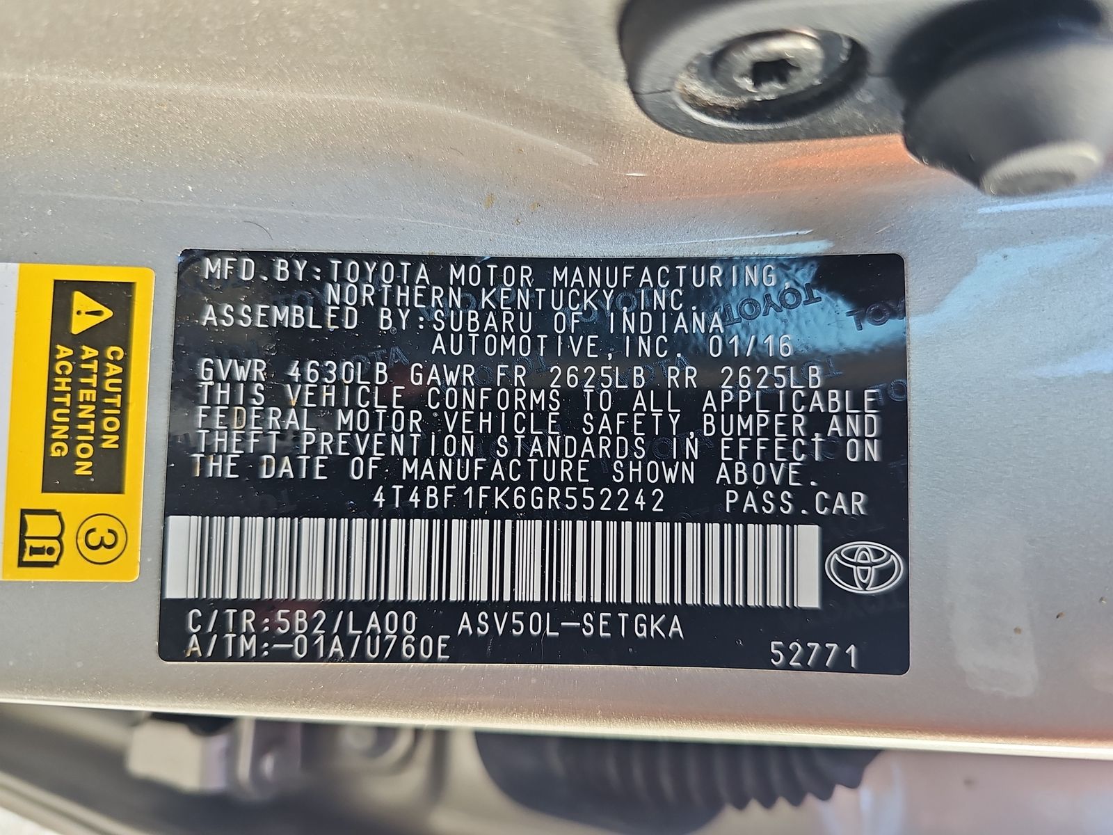 2016 Toyota Camry XLE FWD