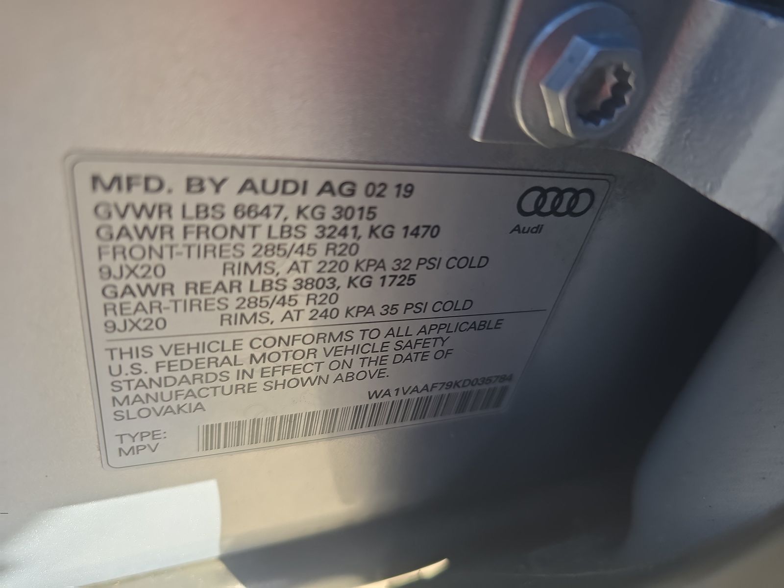 2019 Audi Q7 3.0T Prestige AWD