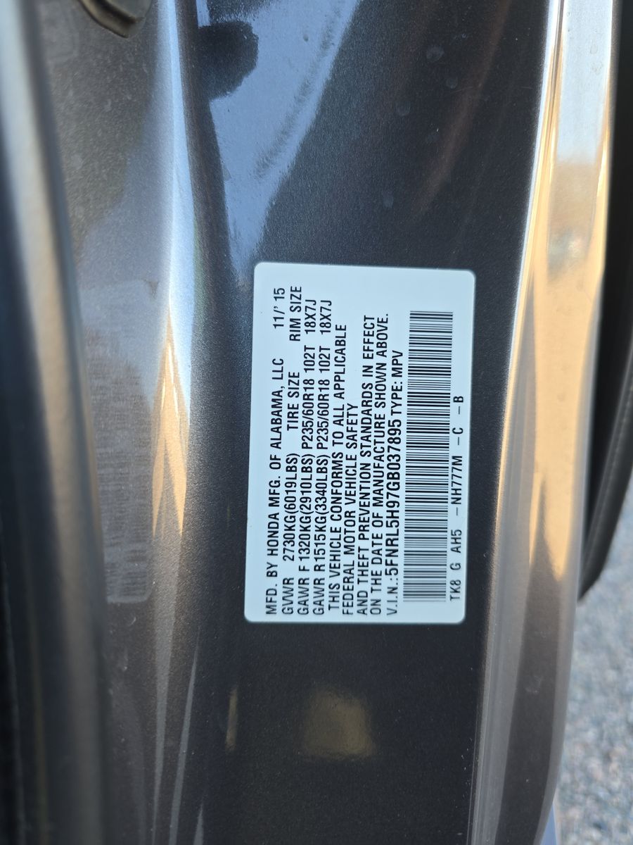 2016 Honda Odyssey Touring FWD