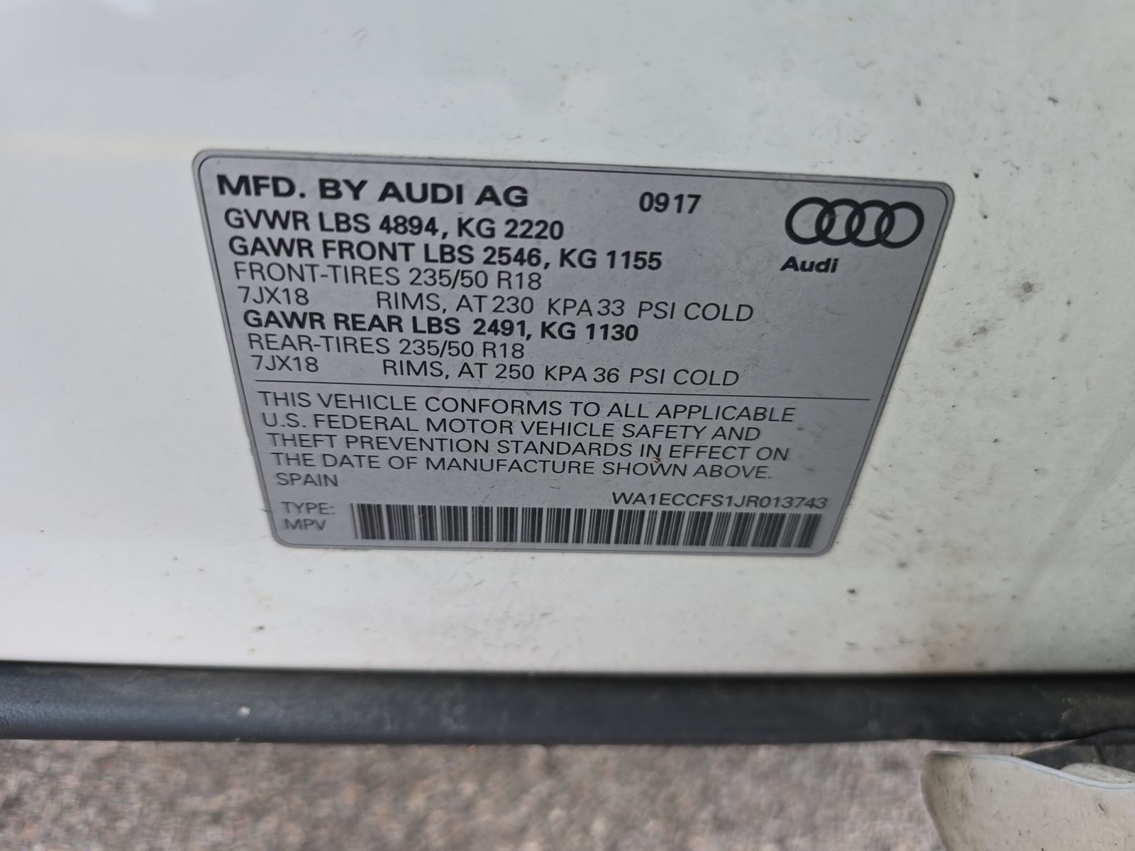 2018 Audi Q3 2.0T Premium AWD