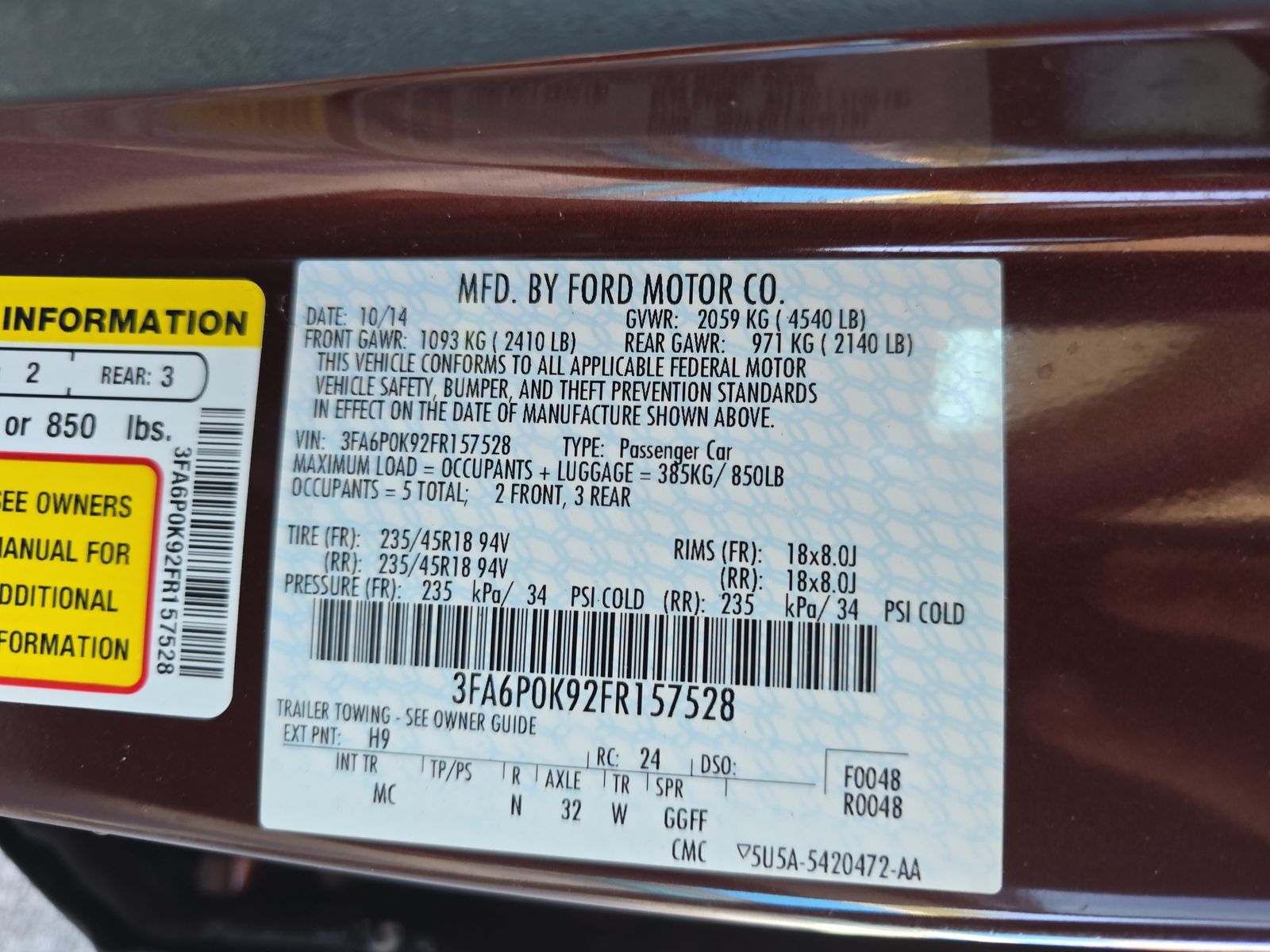 2015 Ford Fusion Titanium FWD