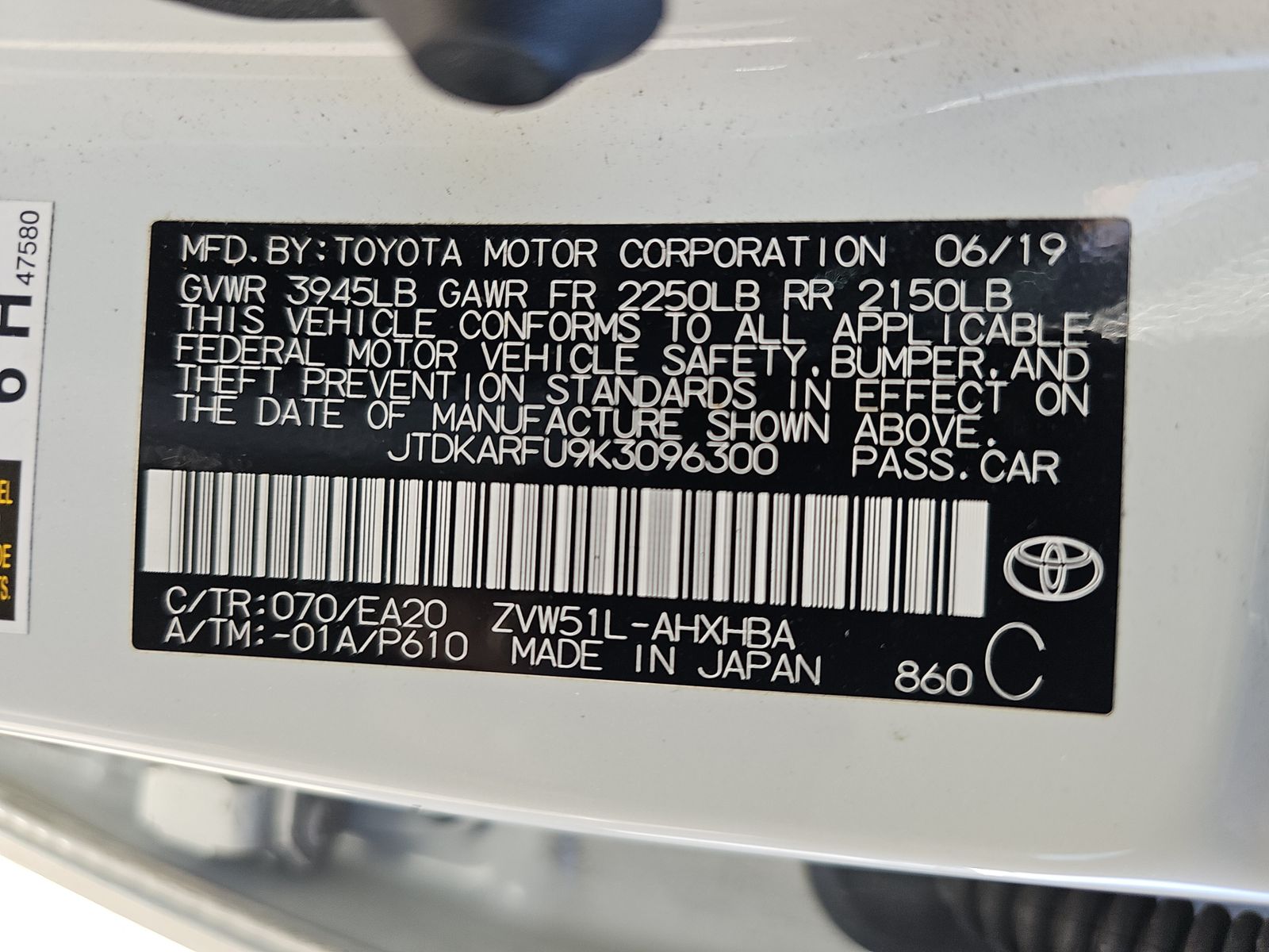 2019 Toyota Prius Limited FWD