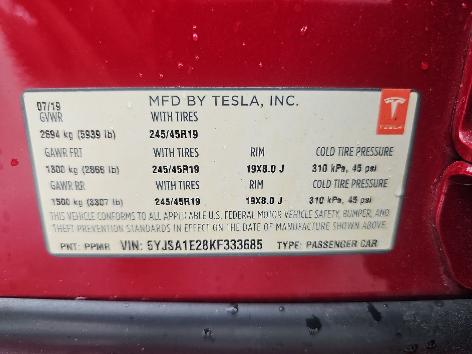 2019 Tesla Model S Long Range AWD