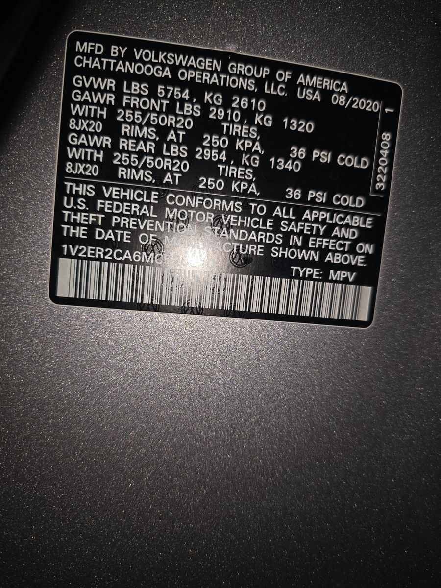 2021 Volkswagen Atlas 3.6L SEL FWD