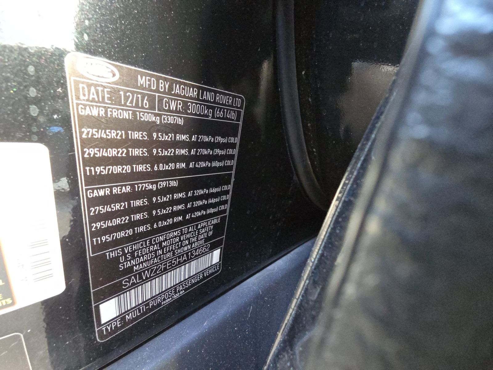 2017 Land Rover Range Rover Sport SVR AWD