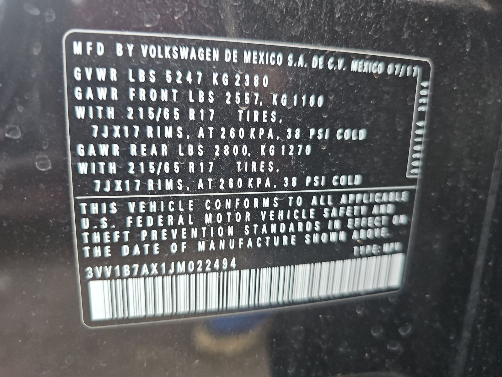 2018 Volkswagen Tiguan 2.0T S FWD