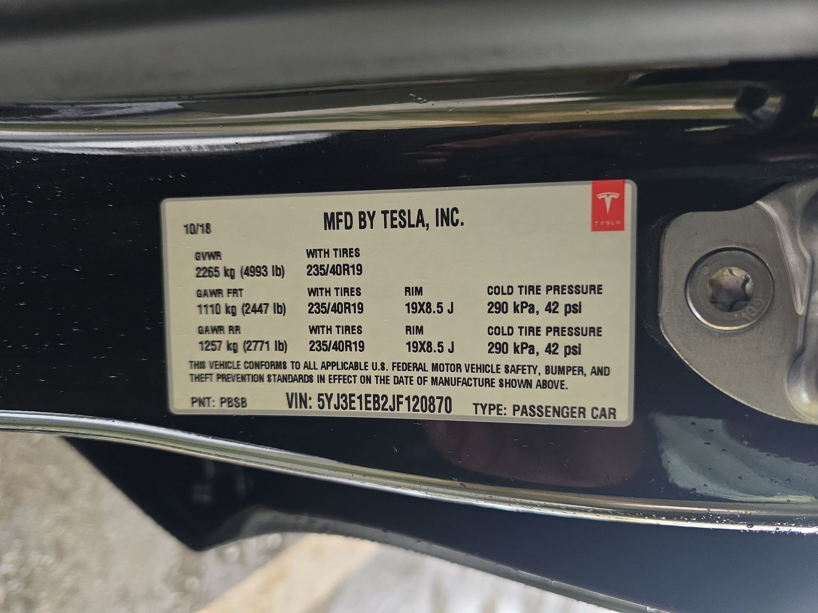 2018 Tesla Model 3 Long Range AWD