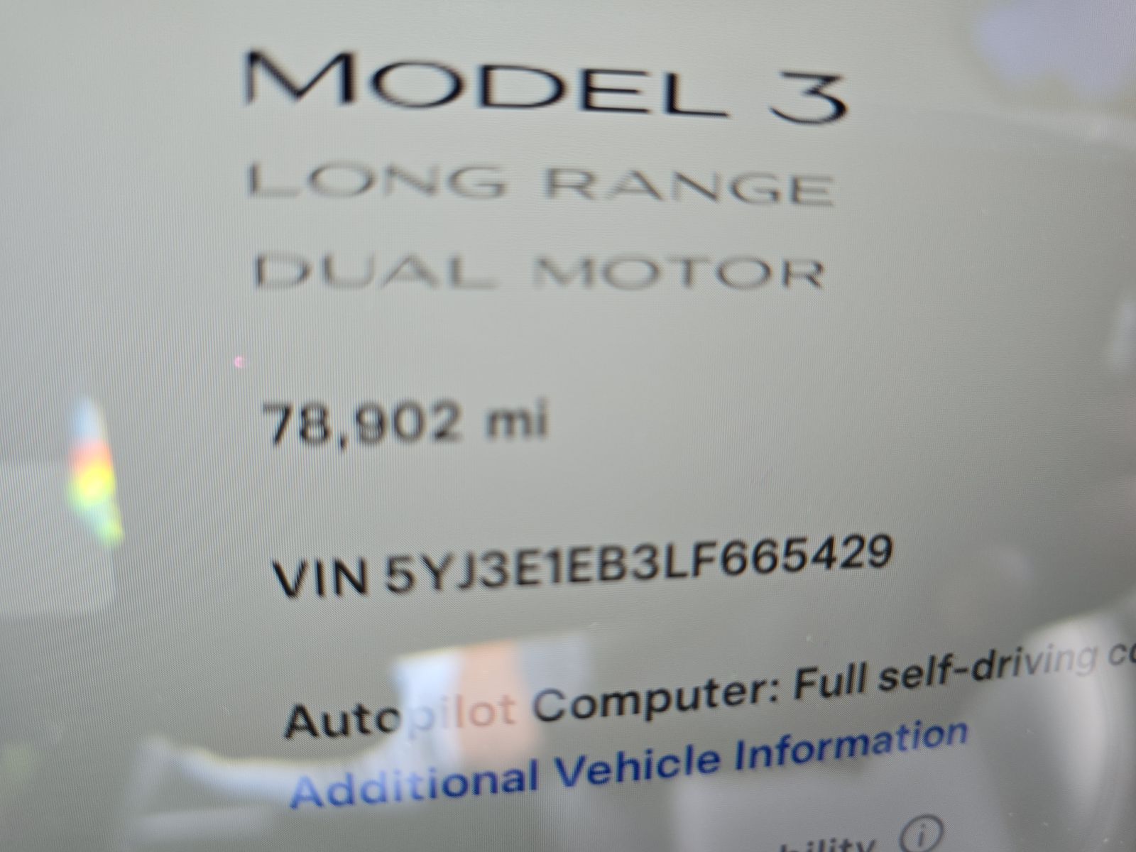 2020 Tesla Model 3 Long Range AWD