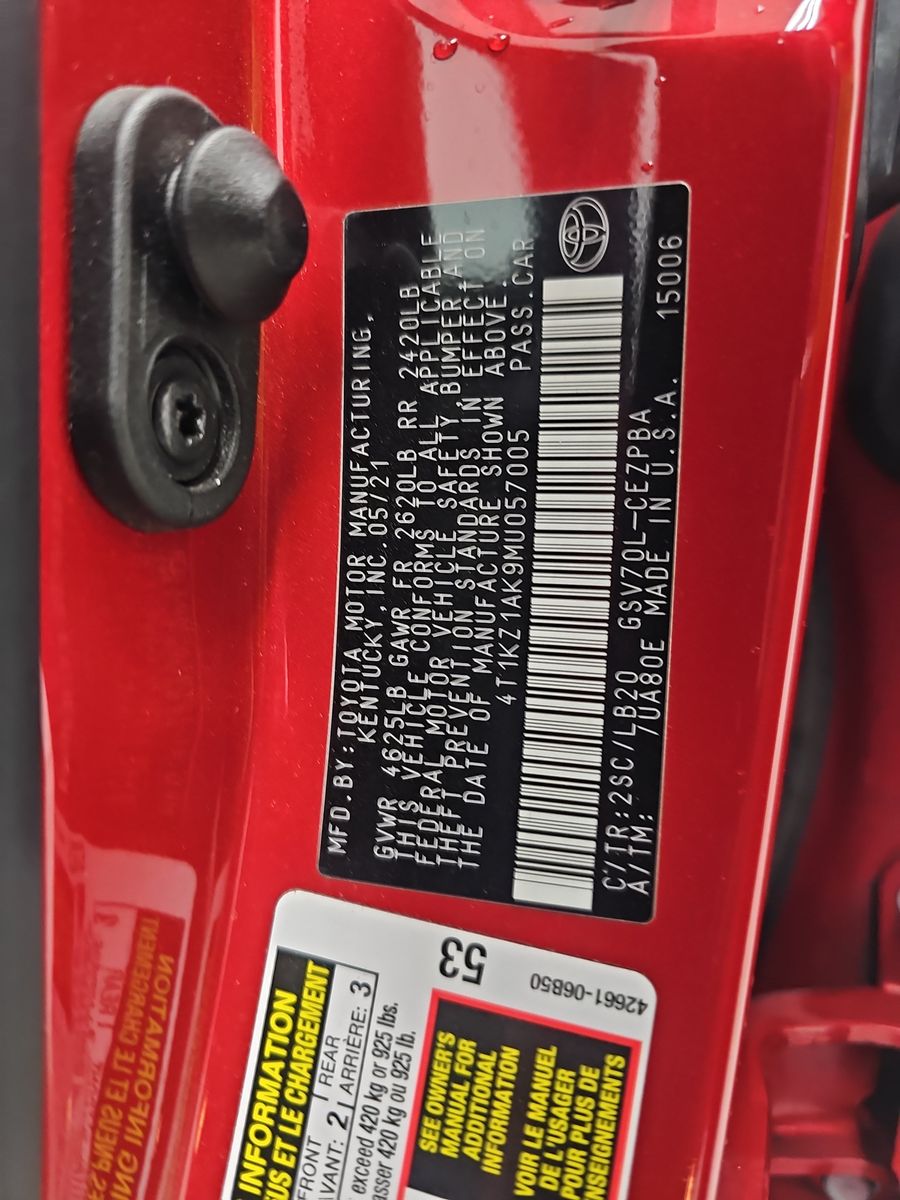 2021 Toyota Camry XSE FWD