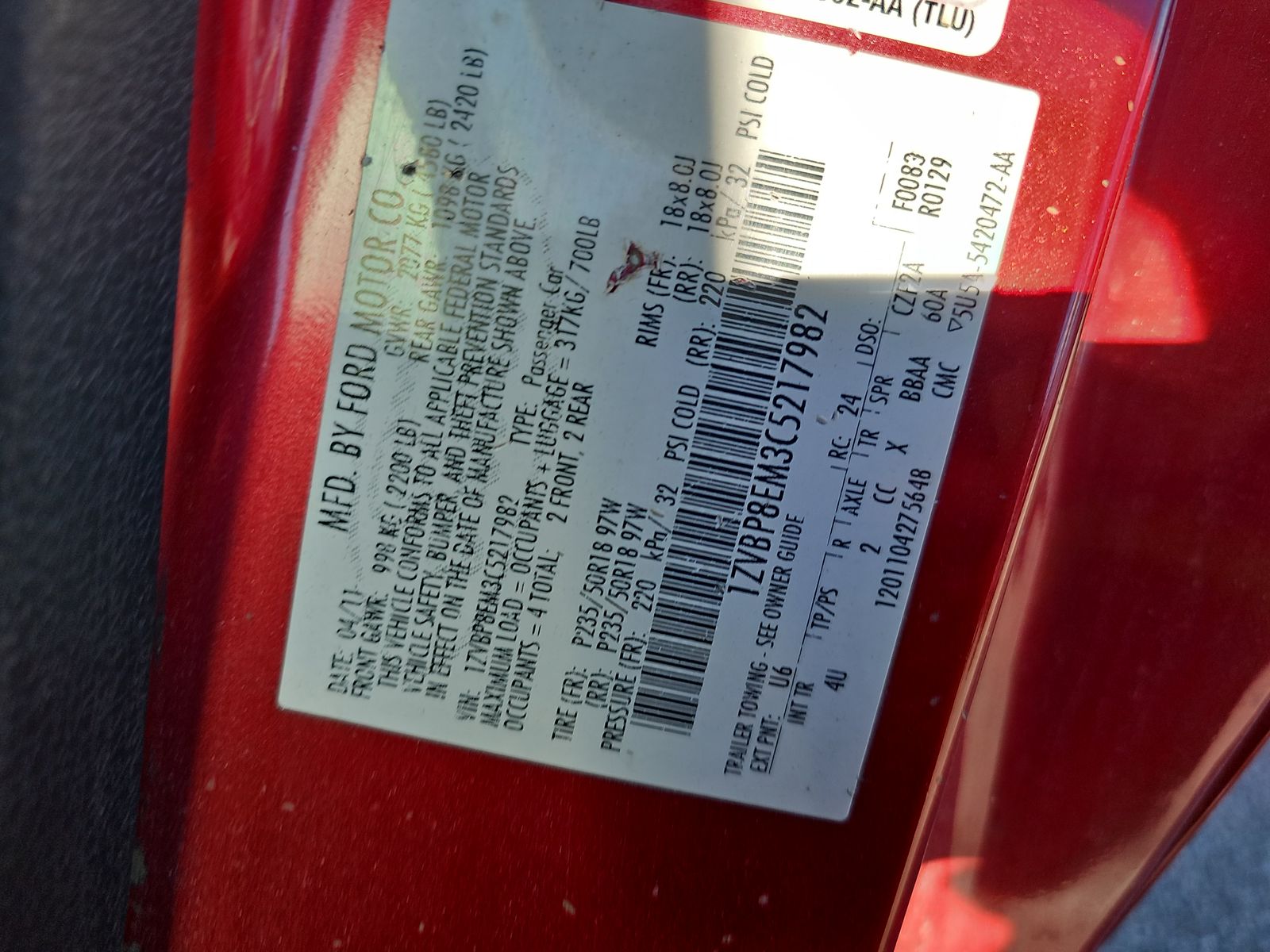 2012 Ford Mustang V6 Premium RWD