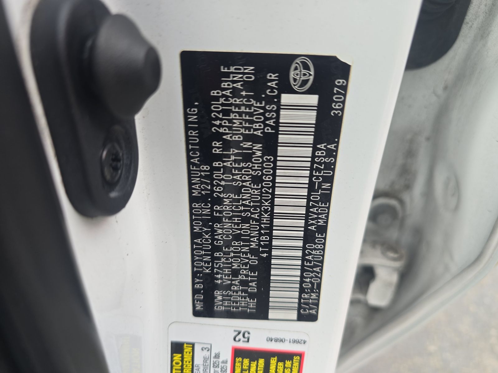 2019 Toyota Camry SE FWD