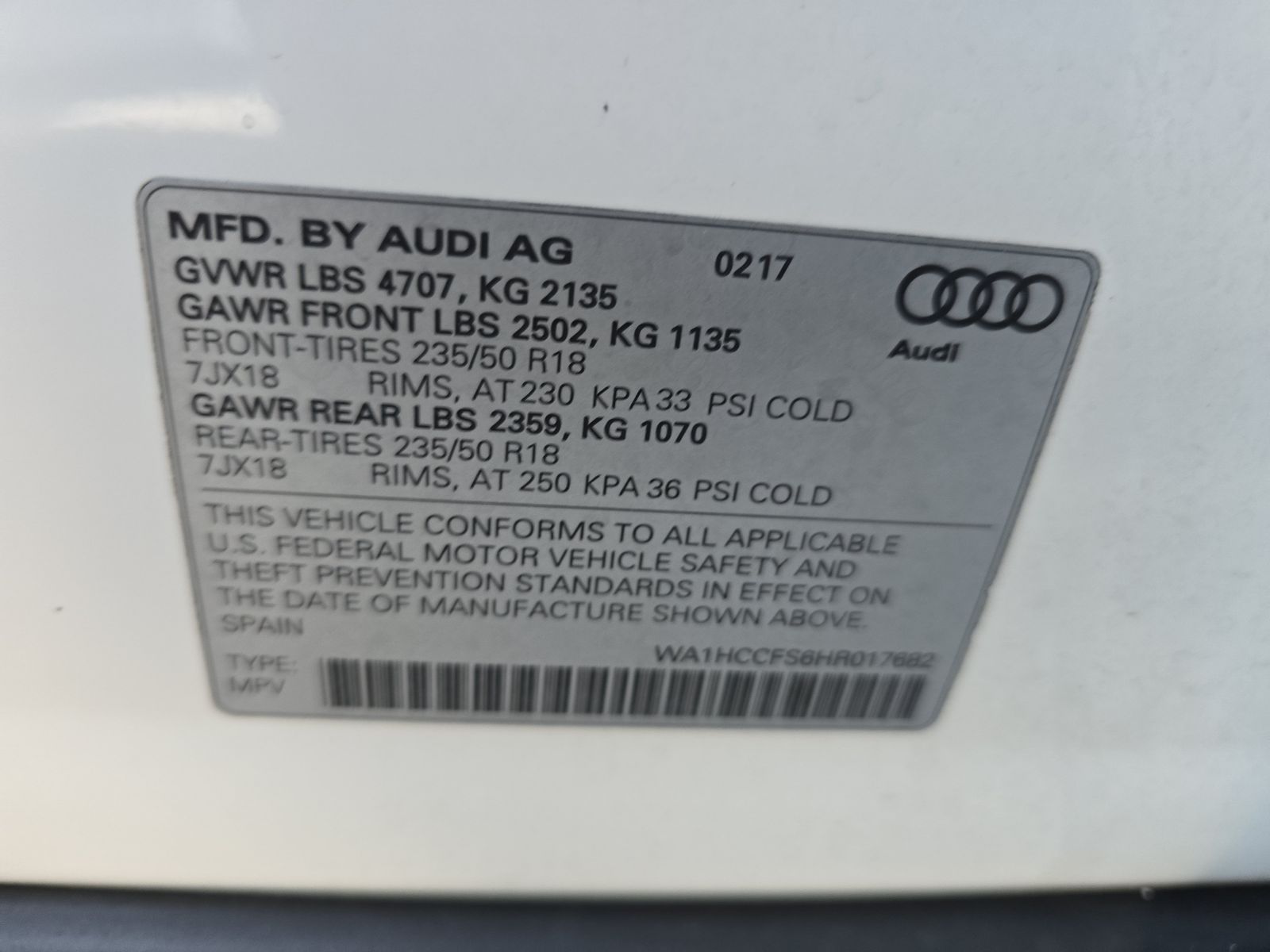 2017 Audi Q3 2.0T Premium Plus FWD