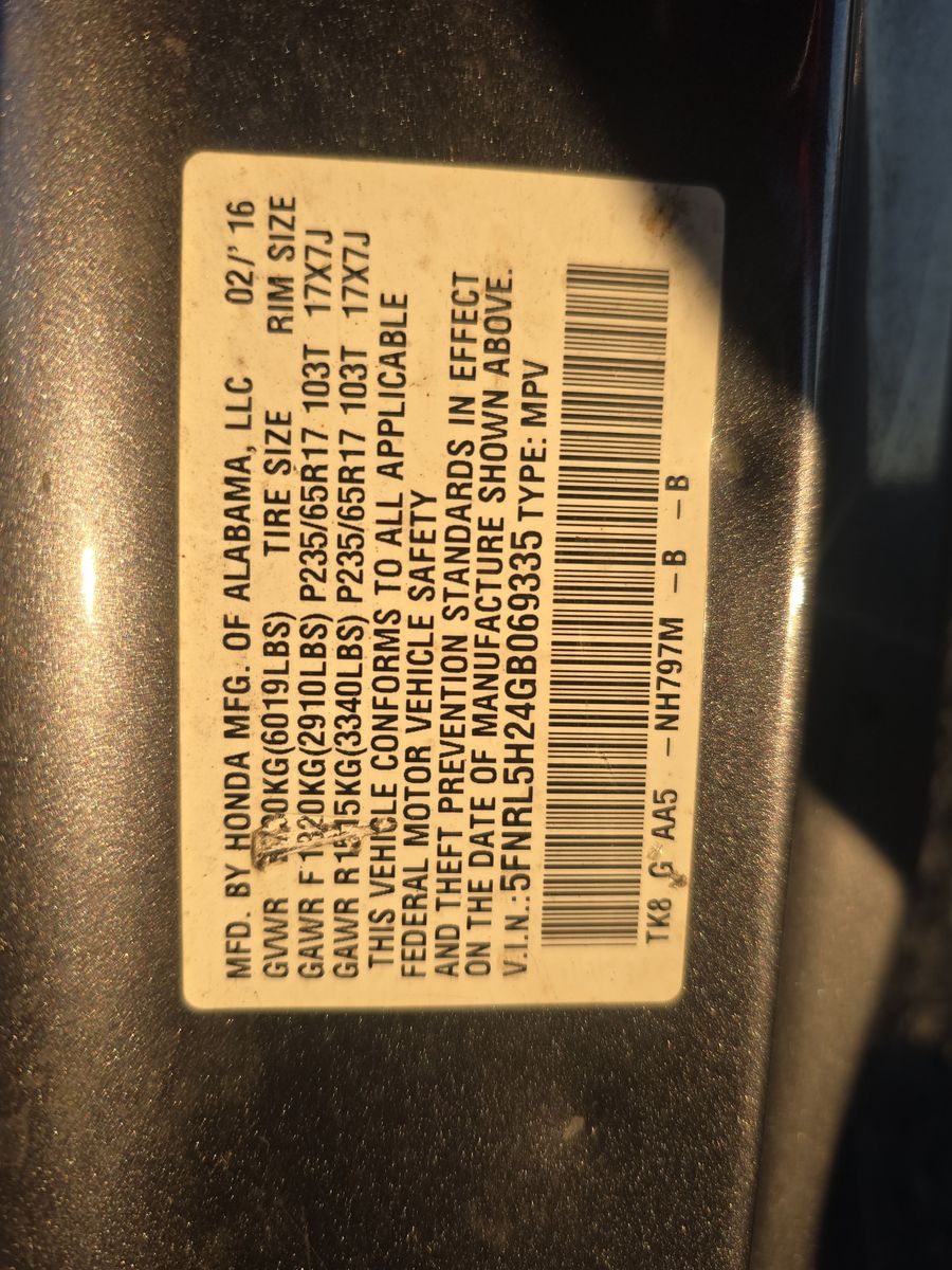 2016 Honda Odyssey LX FWD