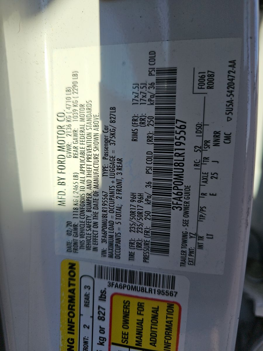 2020 Ford Fusion Hybrid SEL FWD