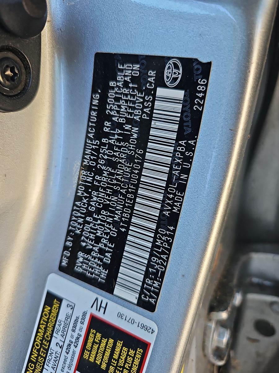 2015 Toyota Avalon Hybrid Limited FWD