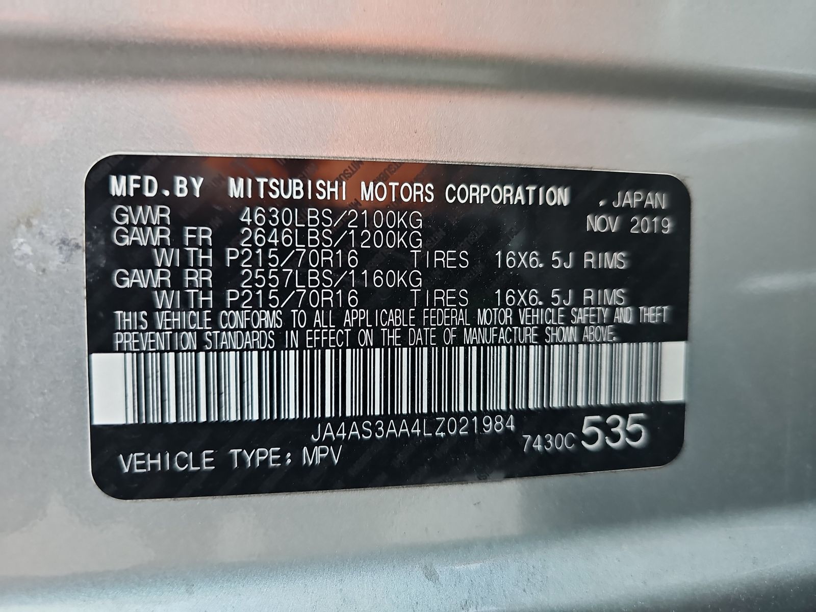 2020 Mitsubishi Eclipse Cross ES FWD