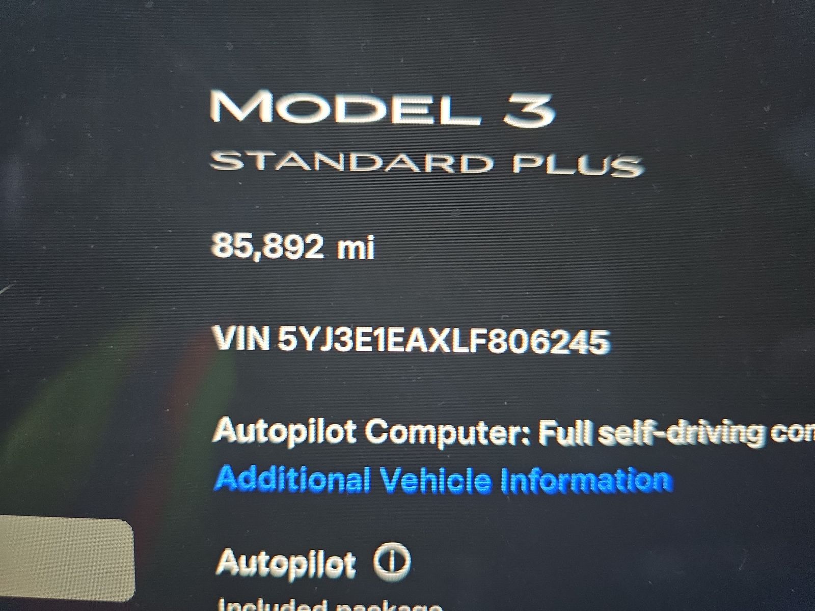 2020 Tesla Model 3 Standard Range RWD