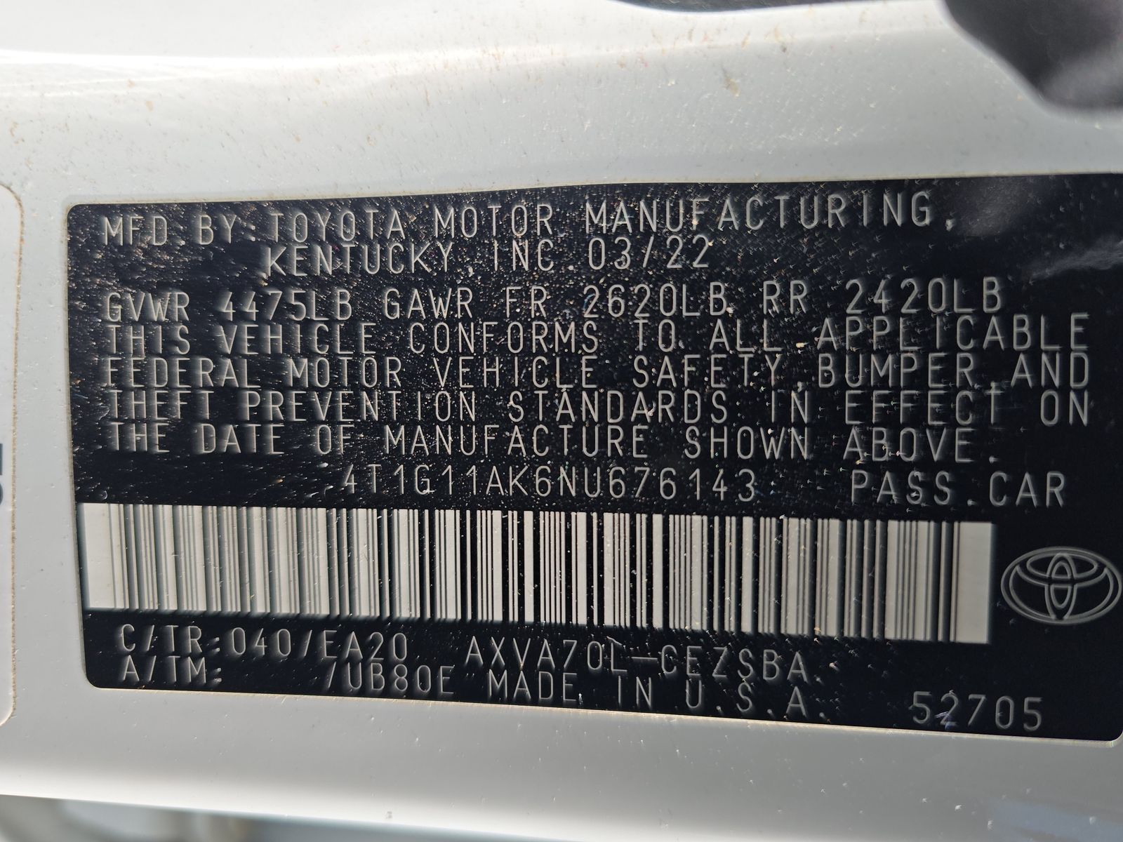 2022 Toyota Camry SE FWD