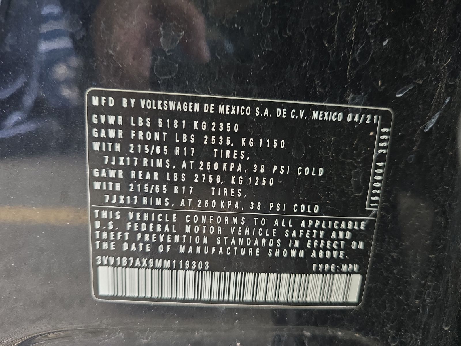 2021 Volkswagen Tiguan 2.0T S FWD