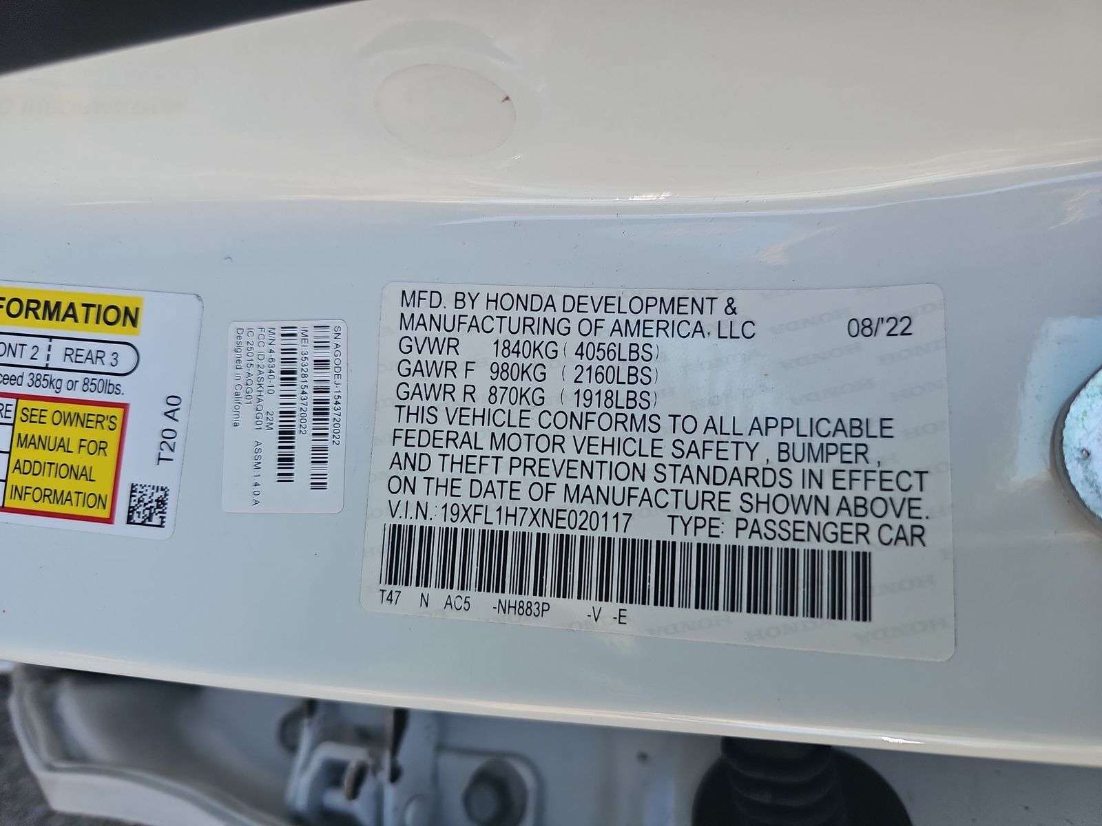 2022 Honda Civic EX-L FWD