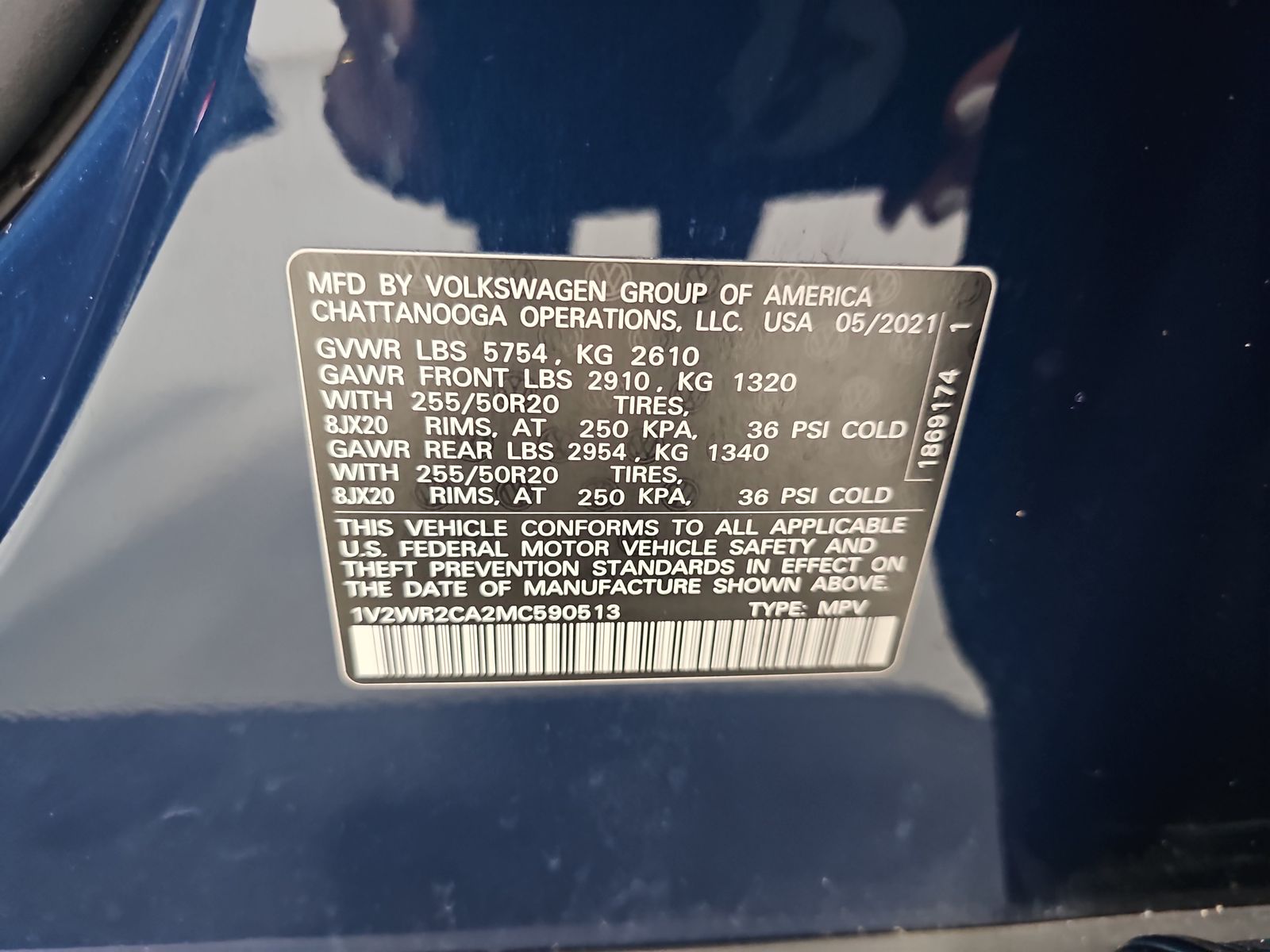 2021 Volkswagen Atlas 3.6L SE FWD