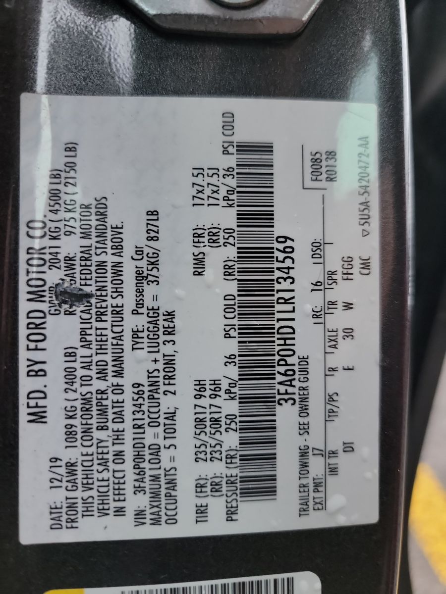 2020 Ford Fusion SE FWD