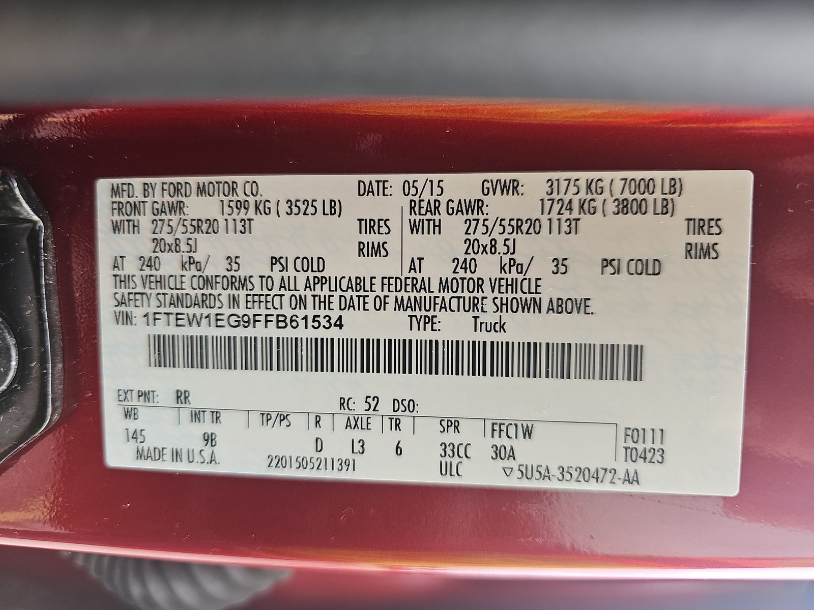 2015 Ford F-150 Platinum AWD