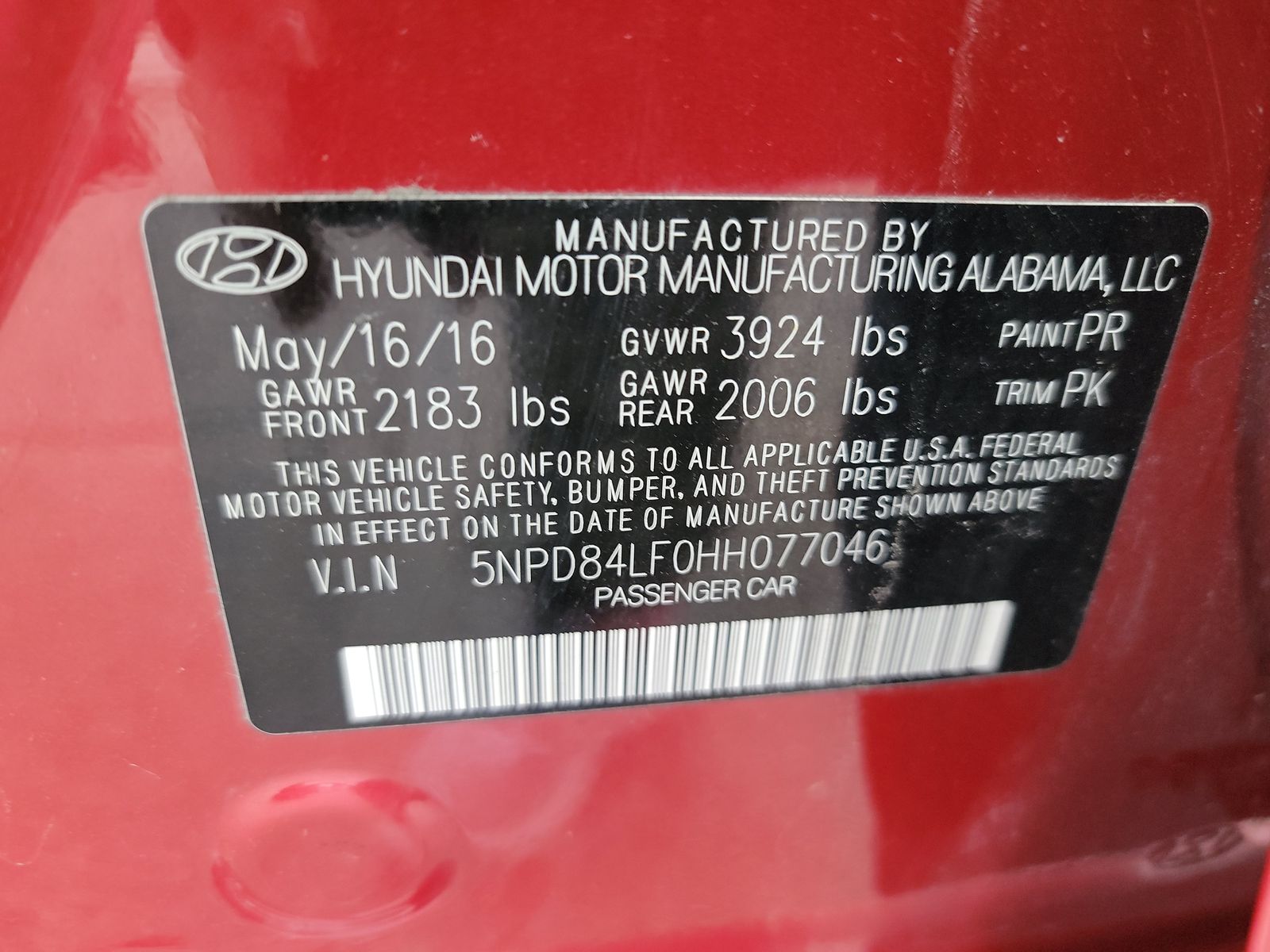 2017 Hyundai Elantra SE FWD