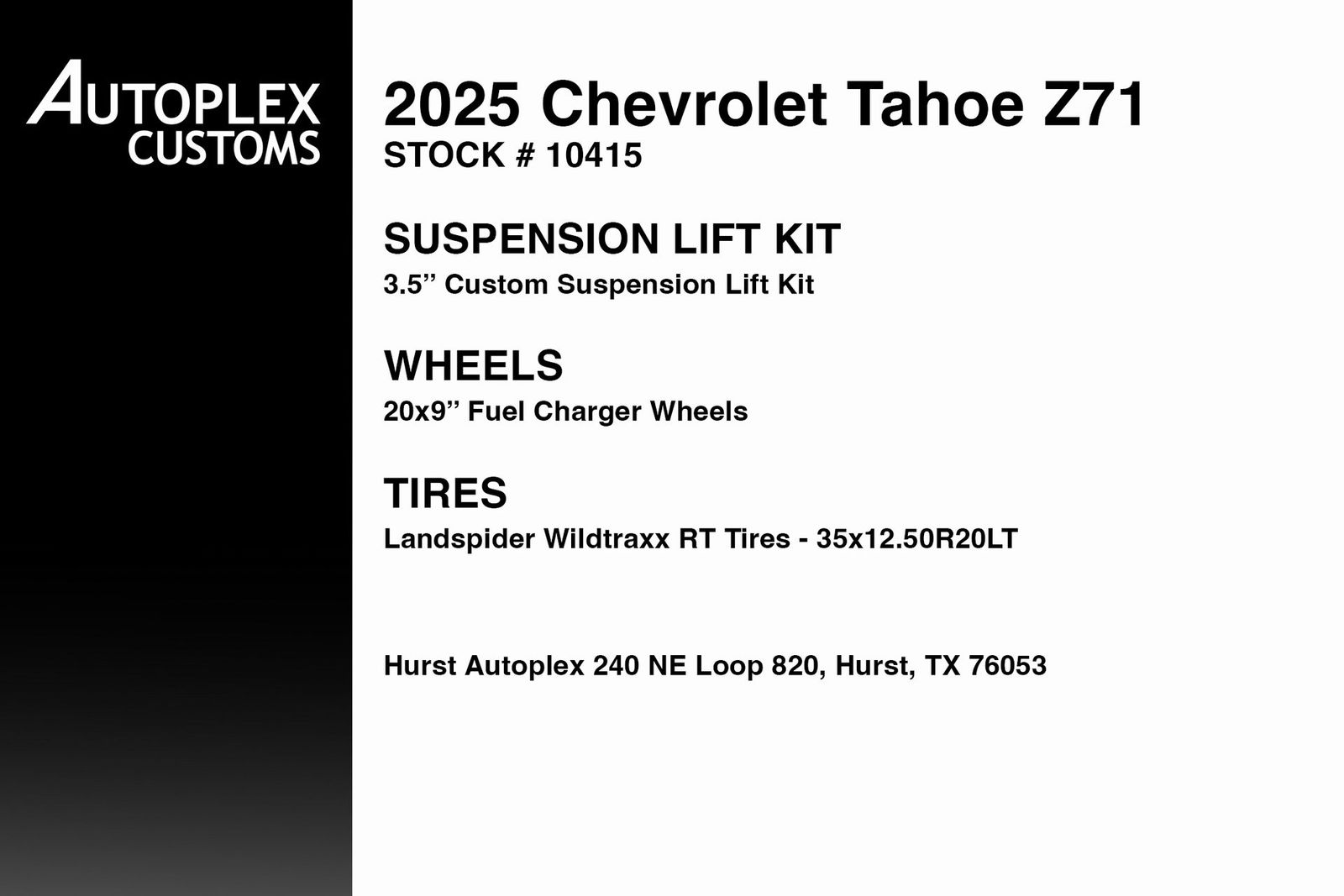 2025 Chevrolet Tahoe Z71 2Z7