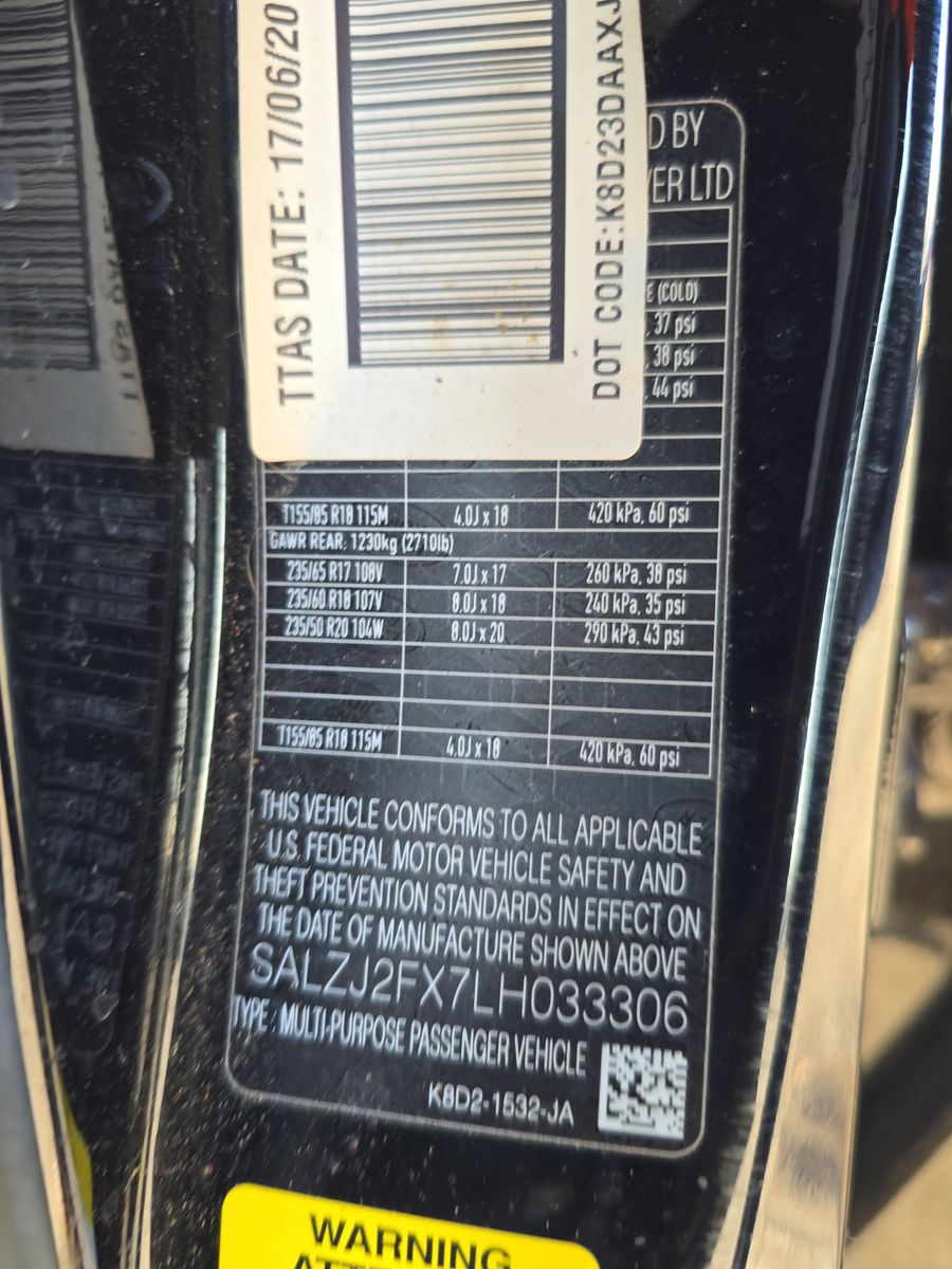 2020 Land Rover Range Rover Evoque S AWD