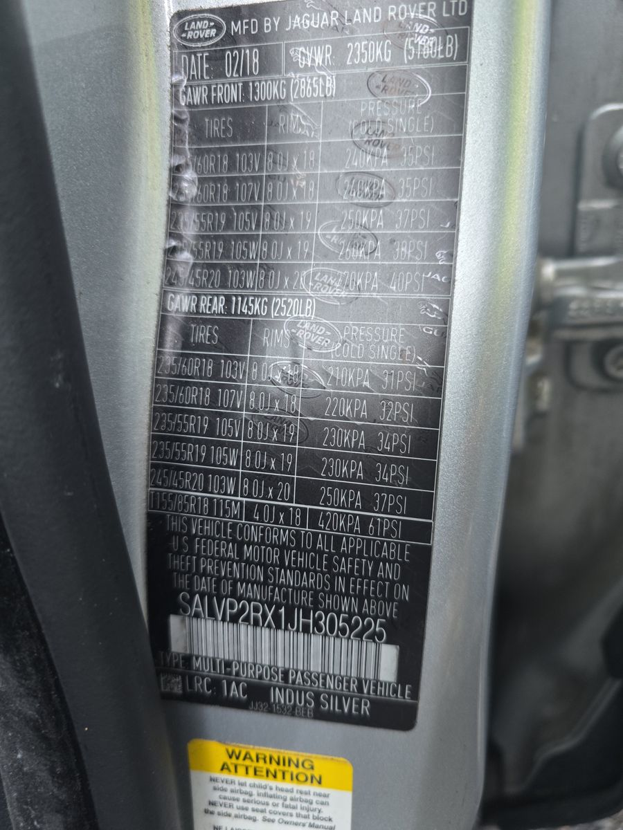 2018 Land Rover Range Rover Evoque SE Premium AWD