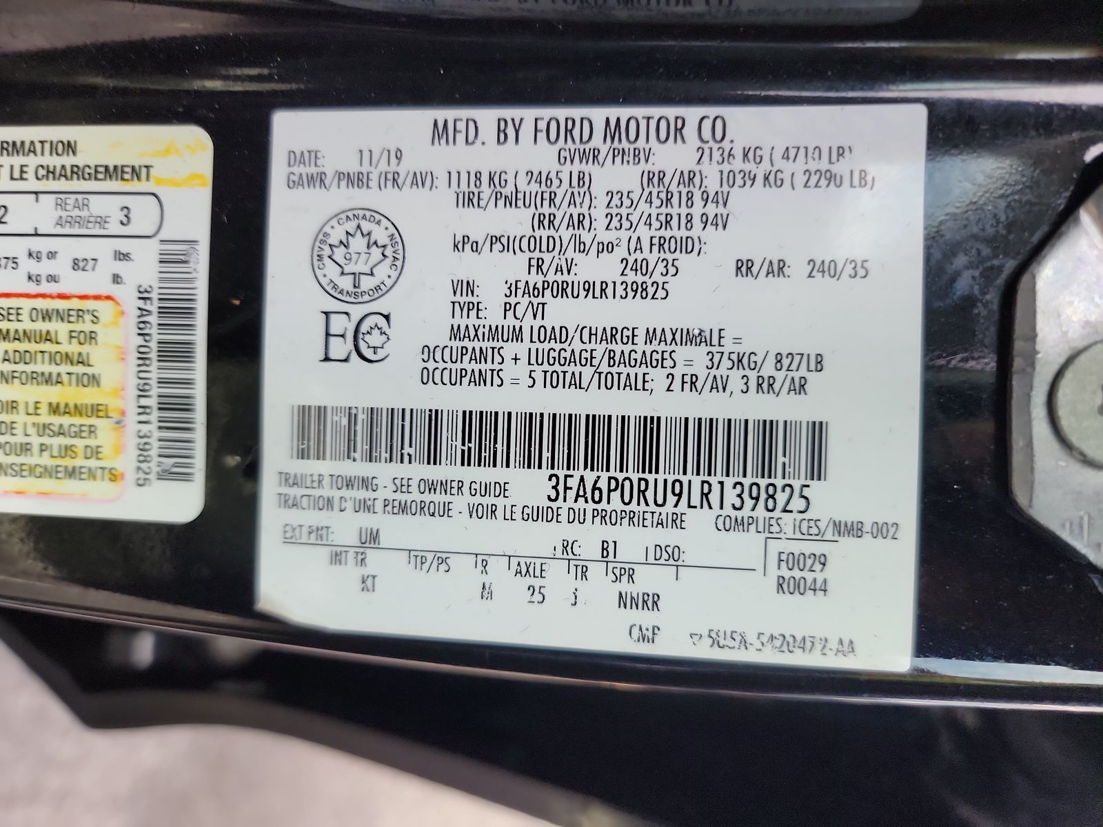 2020 Ford Fusion Hybrid Titanium FWD