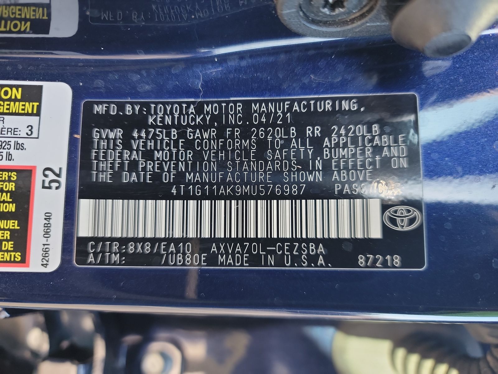 2021 Toyota Camry SE FWD
