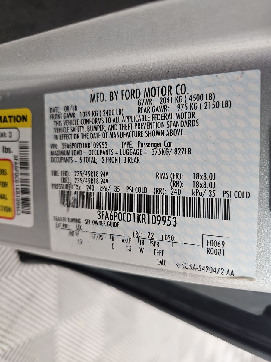 2019 Ford Fusion SEL FWD