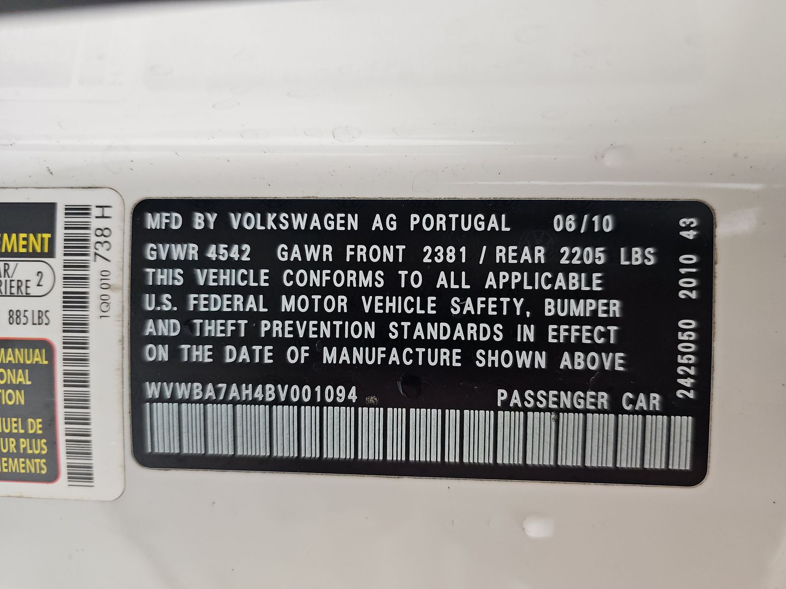 2011 Volkswagen Eos Komfort FWD