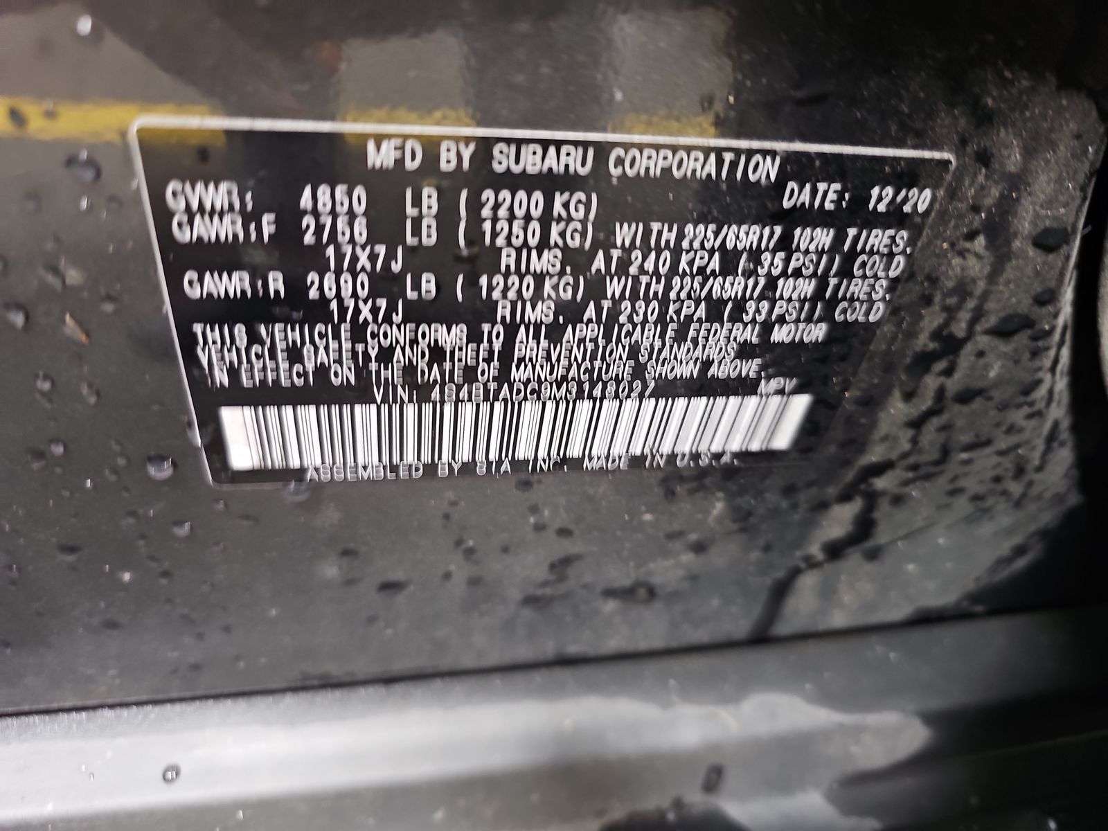 2021 Subaru Outback Premium AWD