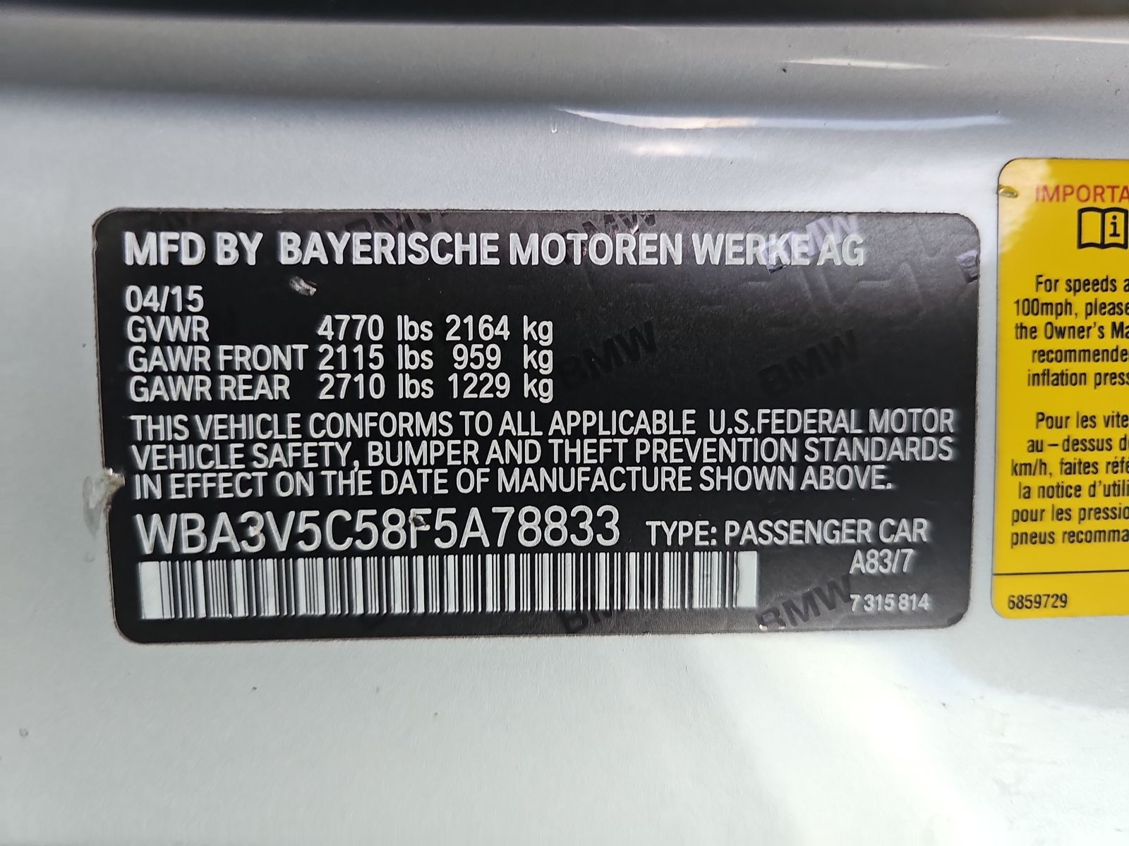 2015 BMW 4 Series 428i RWD