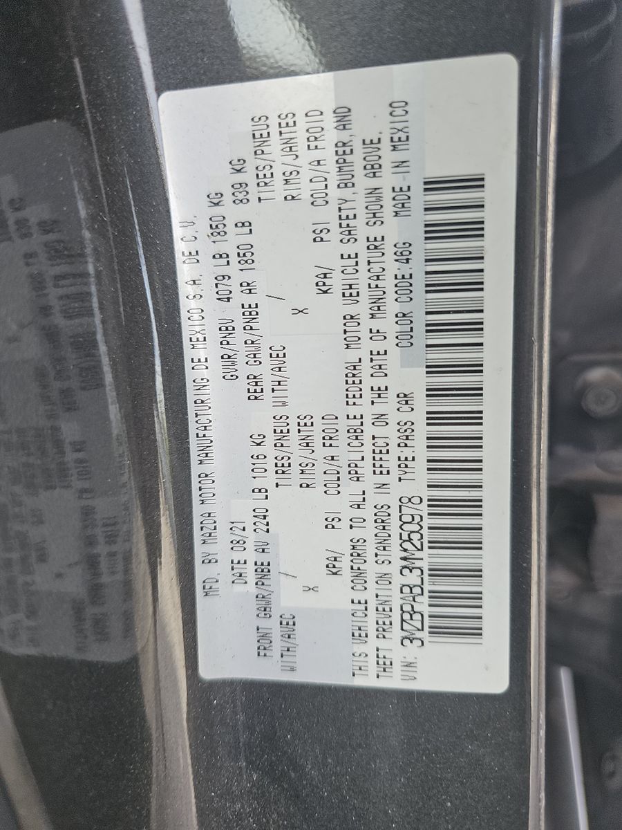2021 MAZDA MAZDA3 2.5 S FWD