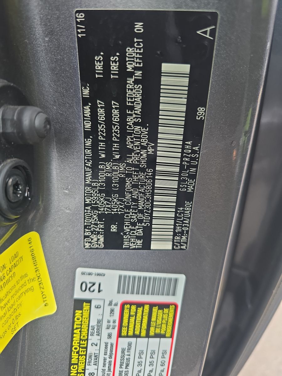 2017 Toyota Sienna XLE FWD