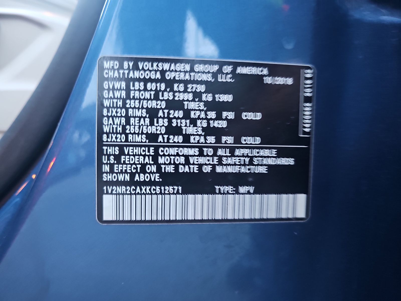 2019 Volkswagen Atlas Execline AWD